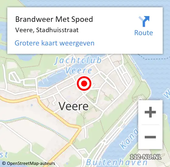 Locatie op kaart van de 112 melding: Brandweer Met Spoed Naar Veere, Stadhuisstraat op 5 oktober 2024 18:19