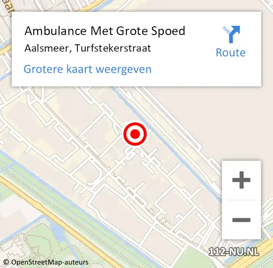 Locatie op kaart van de 112 melding: Ambulance Met Grote Spoed Naar Aalsmeer, Turfstekerstraat op 5 oktober 2024 19:20