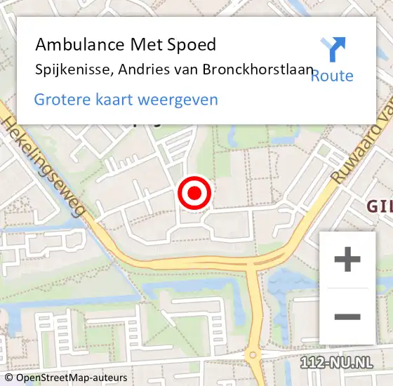 Locatie op kaart van de 112 melding: Ambulance Met Spoed Naar Spijkenisse, Andries van Bronckhorstlaan op 5 oktober 2024 19:34