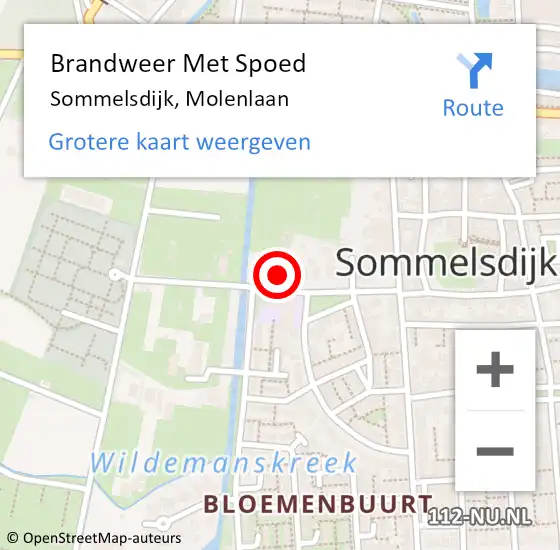 Locatie op kaart van de 112 melding: Brandweer Met Spoed Naar Sommelsdijk, Molenlaan op 5 oktober 2024 19:40