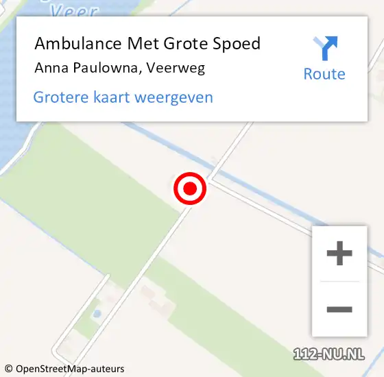 Locatie op kaart van de 112 melding: Ambulance Met Grote Spoed Naar Anna Paulowna, Veerweg op 5 oktober 2024 19:47