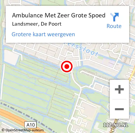 Locatie op kaart van de 112 melding: Ambulance Met Zeer Grote Spoed Naar Landsmeer, De Poort op 5 oktober 2024 19:51