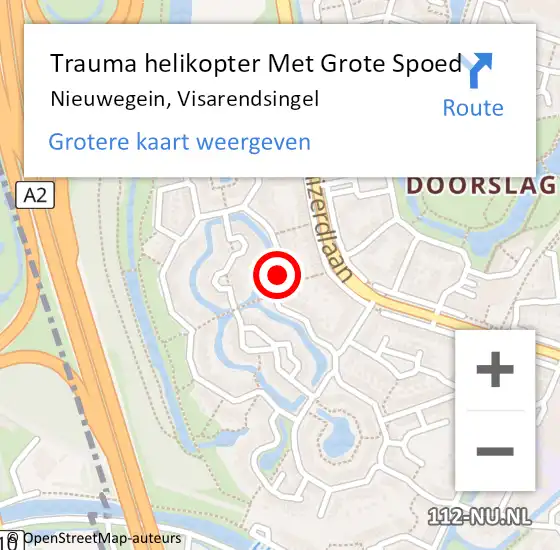 Locatie op kaart van de 112 melding: Trauma helikopter Met Grote Spoed Naar Nieuwegein, Visarendsingel op 5 oktober 2024 19:58