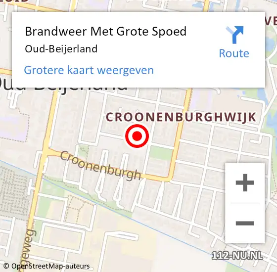 Locatie op kaart van de 112 melding: Brandweer Met Grote Spoed Naar Oud-Beijerland op 5 oktober 2024 20:40