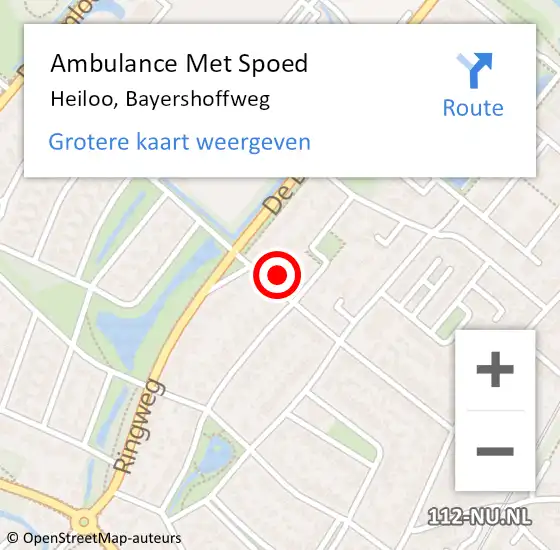 Locatie op kaart van de 112 melding: Ambulance Met Spoed Naar Heiloo, Bayershoffweg op 5 oktober 2024 21:43