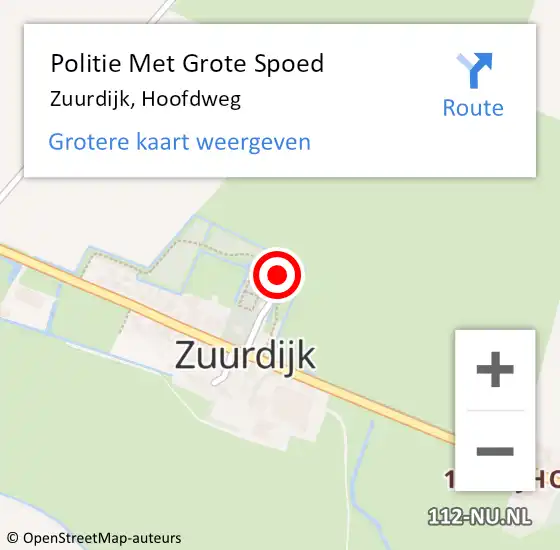 Locatie op kaart van de 112 melding: Politie Met Grote Spoed Naar Zuurdijk, Hoofdweg op 5 oktober 2024 22:13