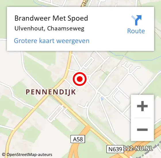 Locatie op kaart van de 112 melding: Brandweer Met Spoed Naar Ulvenhout, Chaamseweg op 5 oktober 2024 22:21