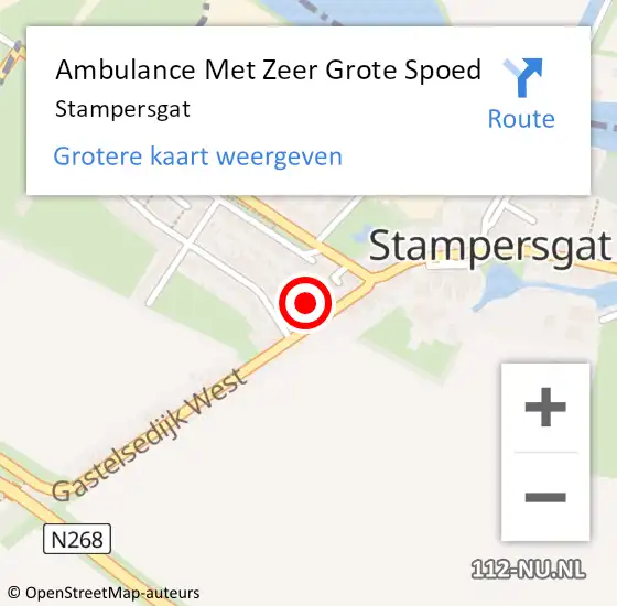 Locatie op kaart van de 112 melding: Ambulance Met Zeer Grote Spoed Naar Stampersgat op 5 oktober 2024 22:26