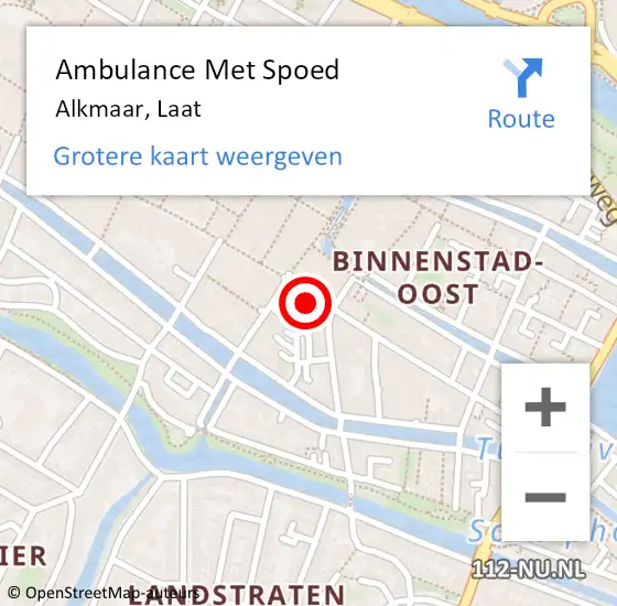 Locatie op kaart van de 112 melding: Ambulance Met Spoed Naar Alkmaar, Laat op 5 oktober 2024 22:54