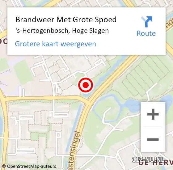 Locatie op kaart van de 112 melding: Brandweer Met Grote Spoed Naar 's-Hertogenbosch, Hoge Slagen op 5 oktober 2024 23:59