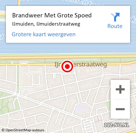 Locatie op kaart van de 112 melding: Brandweer Met Grote Spoed Naar IJmuiden, IJmuiderstraatweg op 6 oktober 2024 00:26