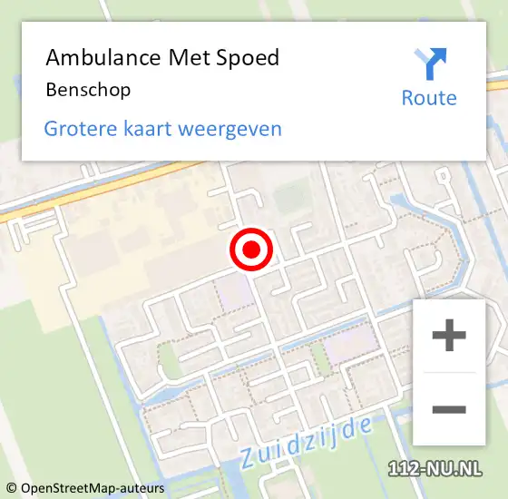 Locatie op kaart van de 112 melding: Ambulance Met Spoed Naar Benschop op 6 oktober 2024 02:03