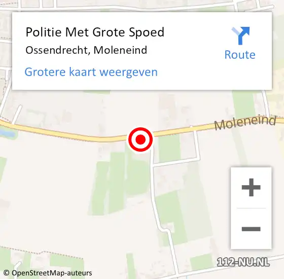 Locatie op kaart van de 112 melding: Politie Met Grote Spoed Naar Ossendrecht, Moleneind op 6 oktober 2024 02:26