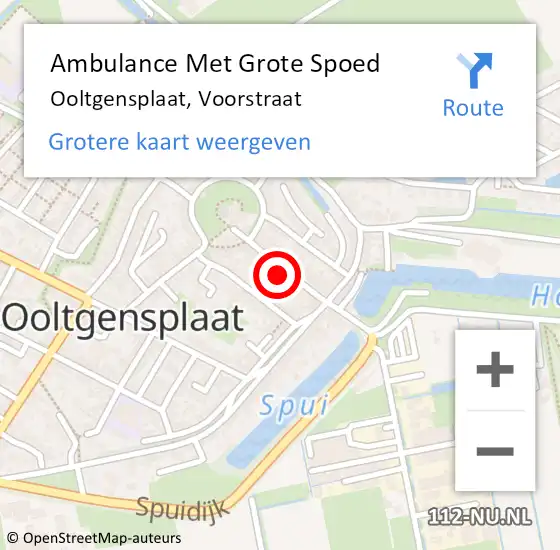 Locatie op kaart van de 112 melding: Ambulance Met Grote Spoed Naar Ooltgensplaat, Voorstraat op 6 oktober 2024 07:04