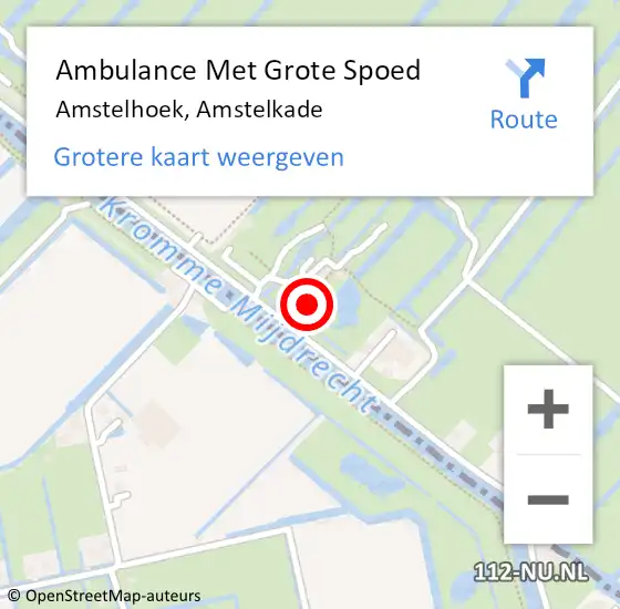 Locatie op kaart van de 112 melding: Ambulance Met Grote Spoed Naar Amstelhoek, Amstelkade op 6 oktober 2024 07:12