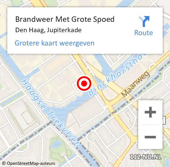 Locatie op kaart van de 112 melding: Brandweer Met Grote Spoed Naar Den Haag, Jupiterkade op 6 oktober 2024 07:35