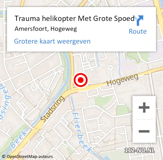 Locatie op kaart van de 112 melding: Trauma helikopter Met Grote Spoed Naar Amersfoort, Hogeweg op 6 oktober 2024 07:37