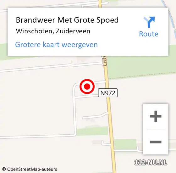 Locatie op kaart van de 112 melding: Brandweer Met Grote Spoed Naar Winschoten, Zuiderveen op 6 oktober 2024 08:32