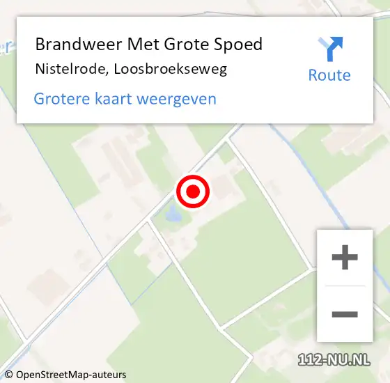 Locatie op kaart van de 112 melding: Brandweer Met Grote Spoed Naar Nistelrode, Loosbroekseweg op 6 oktober 2024 08:47