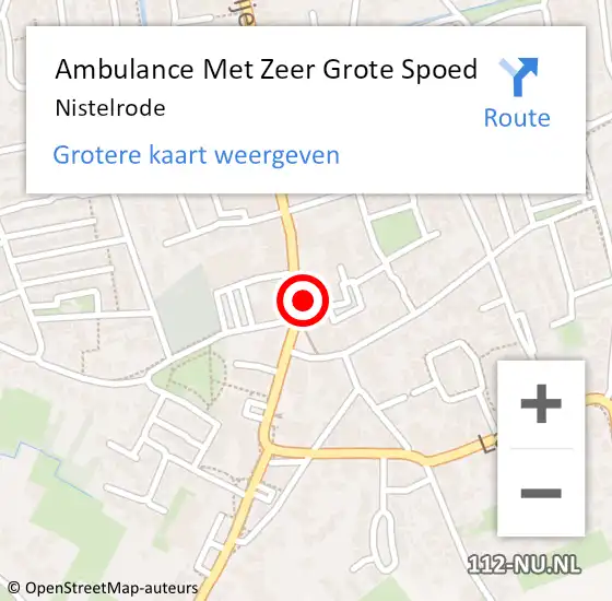 Locatie op kaart van de 112 melding: Ambulance Met Zeer Grote Spoed Naar Nistelrode op 6 oktober 2024 08:50