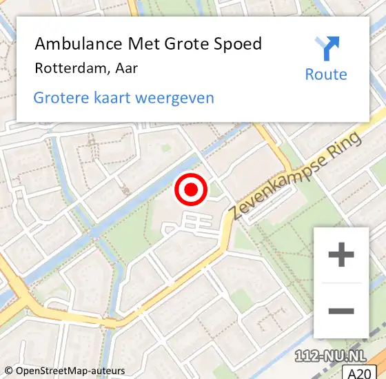 Locatie op kaart van de 112 melding: Ambulance Met Grote Spoed Naar Rotterdam, Aar op 6 oktober 2024 08:54