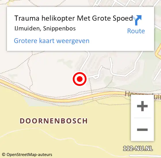 Locatie op kaart van de 112 melding: Trauma helikopter Met Grote Spoed Naar IJmuiden, Snippenbos op 6 oktober 2024 09:20