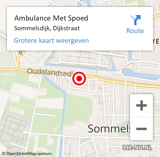 Locatie op kaart van de 112 melding: Ambulance Met Spoed Naar Sommelsdijk, Dijkstraat op 22 oktober 2014 13:00