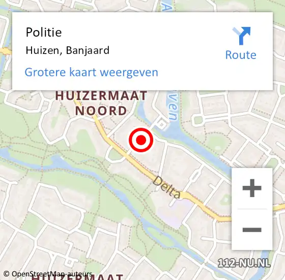 Locatie op kaart van de 112 melding: Politie Huizen, Banjaard op 6 oktober 2024 10:11