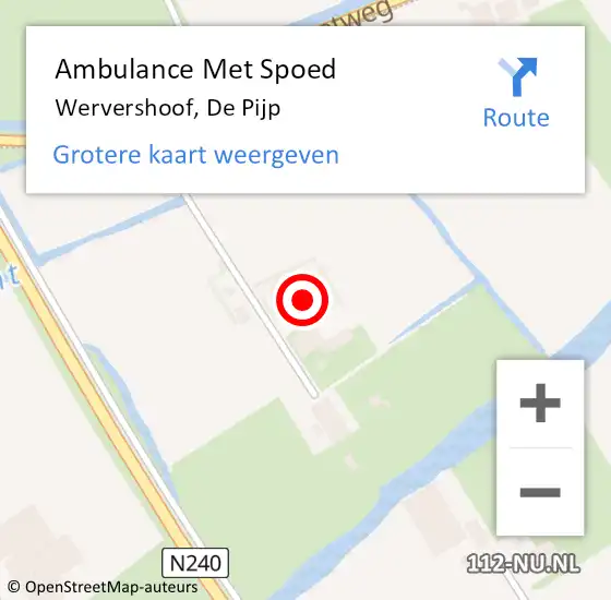 Locatie op kaart van de 112 melding: Ambulance Met Spoed Naar Wervershoof, De Pijp op 6 oktober 2024 11:31