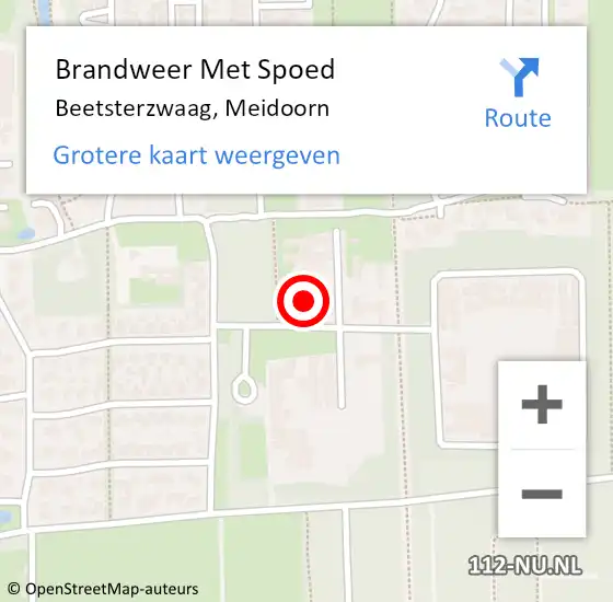 Locatie op kaart van de 112 melding: Brandweer Met Spoed Naar Beetsterzwaag, Meidoorn op 6 oktober 2024 11:43