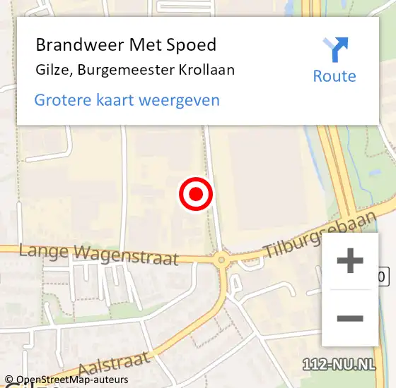 Locatie op kaart van de 112 melding: Brandweer Met Spoed Naar Gilze, Burgemeester Krollaan op 6 oktober 2024 12:34