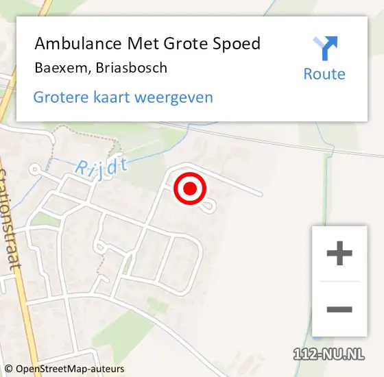 Locatie op kaart van de 112 melding: Ambulance Met Grote Spoed Naar Baexem, Briasbosch op 6 oktober 2024 12:48