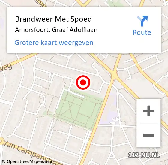 Locatie op kaart van de 112 melding: Brandweer Met Spoed Naar Amersfoort, Graaf Adolflaan op 6 oktober 2024 12:58