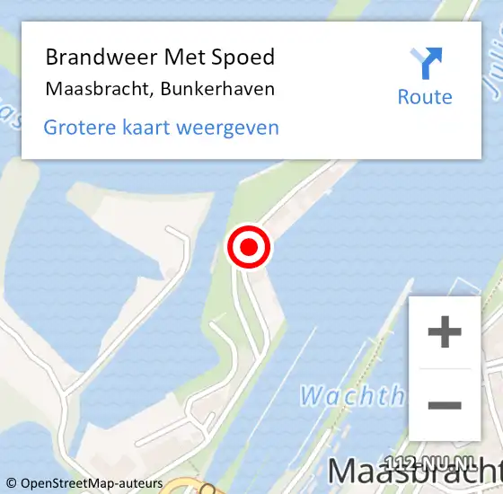 Locatie op kaart van de 112 melding: Brandweer Met Spoed Naar Maasbracht, Bunkerhaven op 6 oktober 2024 13:04