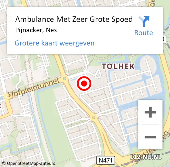 Locatie op kaart van de 112 melding: Ambulance Met Zeer Grote Spoed Naar Pijnacker, Nes op 6 oktober 2024 13:25