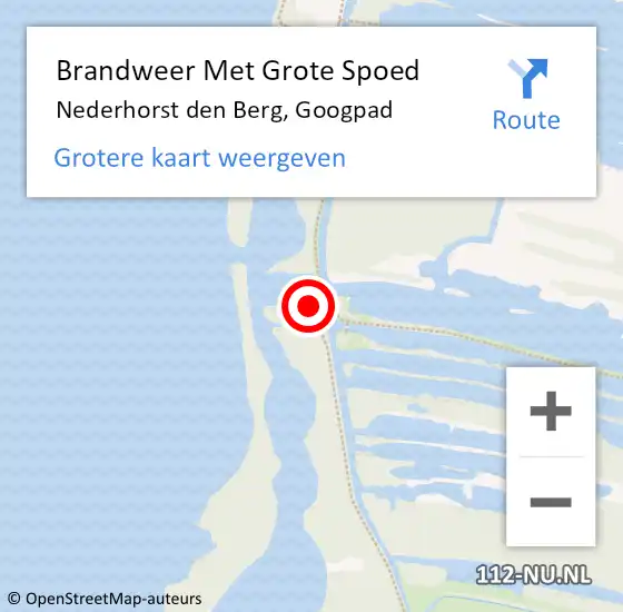 Locatie op kaart van de 112 melding: Brandweer Met Grote Spoed Naar Nederhorst den Berg, Googpad op 6 oktober 2024 14:20