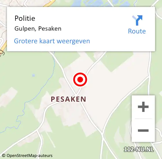 Locatie op kaart van de 112 melding: Politie Gulpen, Pesaken op 6 oktober 2024 14:46