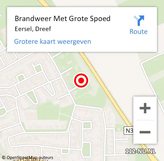 Locatie op kaart van de 112 melding: Brandweer Met Grote Spoed Naar Eersel, Dreef op 6 oktober 2024 14:50