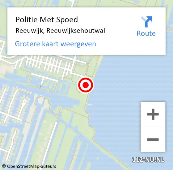 Locatie op kaart van de 112 melding: Politie Met Spoed Naar Reeuwijk, Reeuwijksehoutwal op 6 oktober 2024 15:08