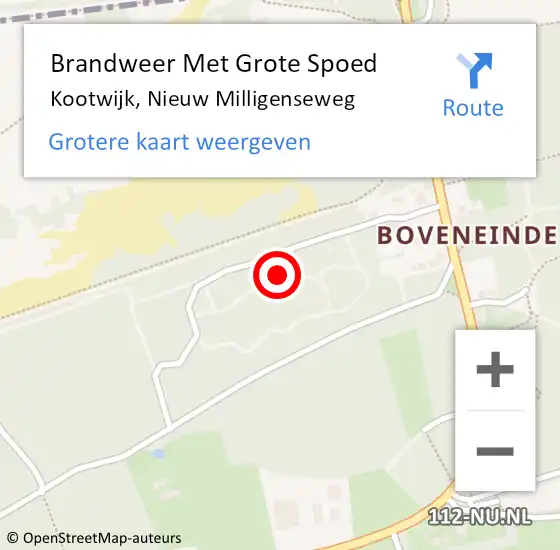 Locatie op kaart van de 112 melding: Brandweer Met Grote Spoed Naar Kootwijk, Nieuw Milligenseweg op 6 oktober 2024 15:16