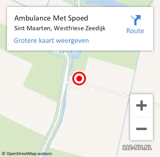 Locatie op kaart van de 112 melding: Ambulance Met Spoed Naar Sint Maarten, Westfriese Zeedijk op 6 oktober 2024 15:28