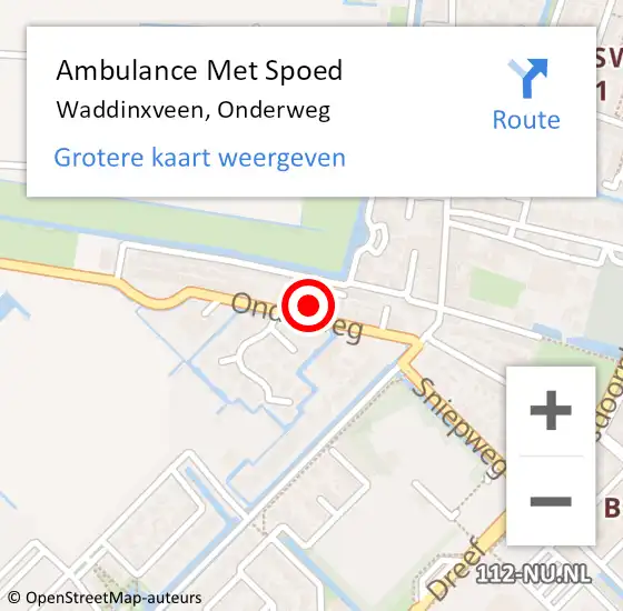 Locatie op kaart van de 112 melding: Ambulance Met Spoed Naar Waddinxveen, Onderweg op 6 oktober 2024 15:31