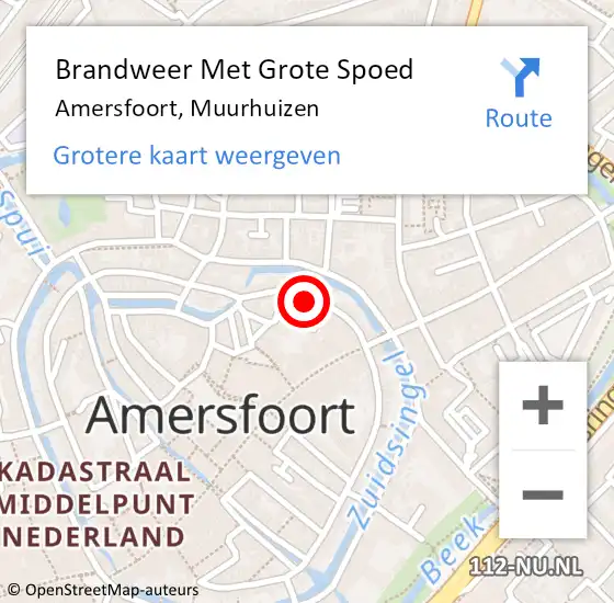 Locatie op kaart van de 112 melding: Brandweer Met Grote Spoed Naar Amersfoort, Muurhuizen op 6 oktober 2024 15:32