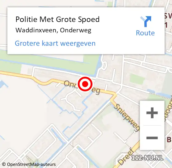 Locatie op kaart van de 112 melding: Politie Met Grote Spoed Naar Waddinxveen, Onderweg op 6 oktober 2024 15:48