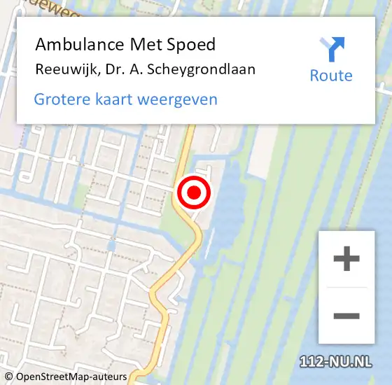 Locatie op kaart van de 112 melding: Ambulance Met Spoed Naar Reeuwijk, Dr. A. Scheygrondlaan op 6 oktober 2024 16:04