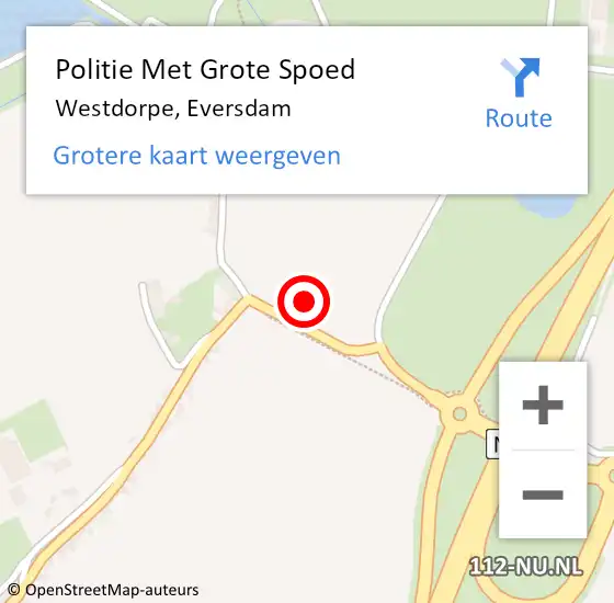 Locatie op kaart van de 112 melding: Politie Met Grote Spoed Naar Westdorpe, Eversdam op 6 oktober 2024 16:22