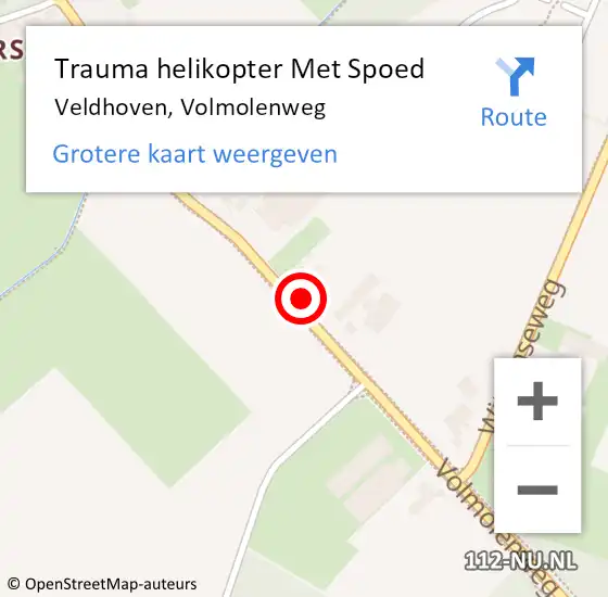 Locatie op kaart van de 112 melding: Trauma helikopter Met Spoed Naar Veldhoven, Volmolenweg op 6 oktober 2024 16:24