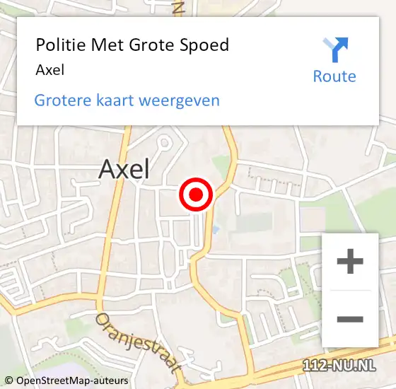 Locatie op kaart van de 112 melding: Politie Met Grote Spoed Naar Axel op 6 oktober 2024 16:25