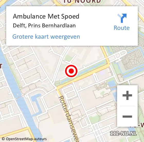 Locatie op kaart van de 112 melding: Ambulance Met Spoed Naar Voorburg, Prins Bernhardlaan op 6 oktober 2024 16:39