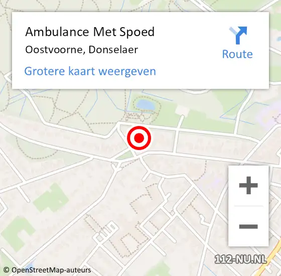 Locatie op kaart van de 112 melding: Ambulance Met Spoed Naar Oostvoorne, Donselaer op 6 oktober 2024 17:00